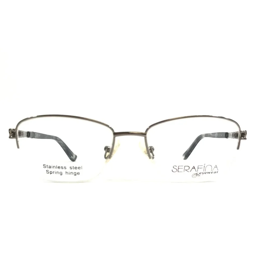Serafina Eyewear Eyeglasses Frames LORNA Light Gunmetal Crystals 51-17-135